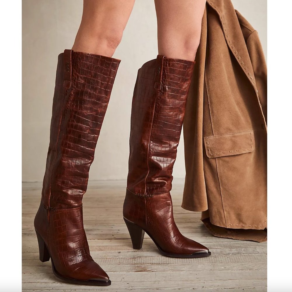 Free People Stevie Pointed Toe Knee High Boot